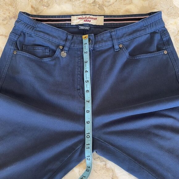 Saint James Patricia Medium Blue Stretch Denim Pants - Picture 12 of 16